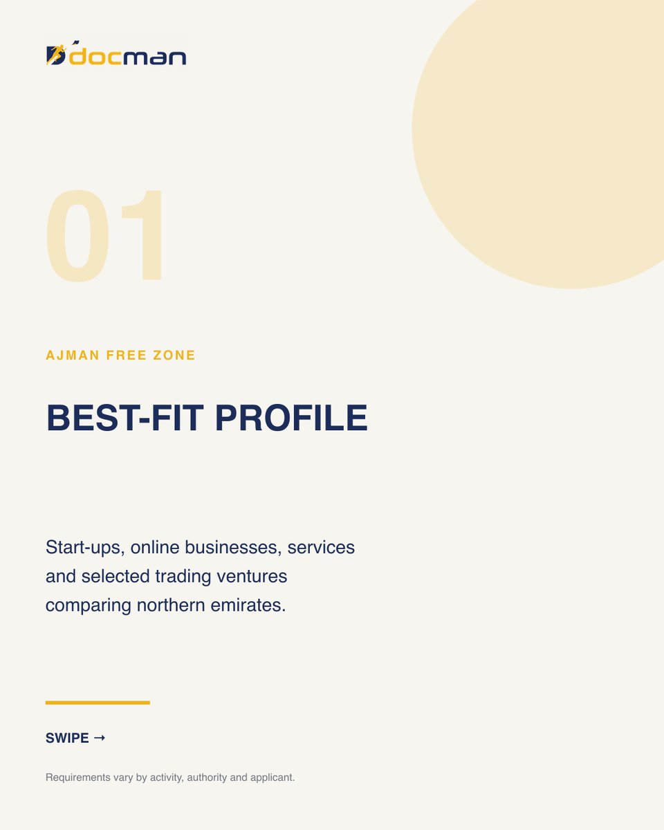 teESTOYsiguiend's tweet photo. Ajman Free Zone setup: evaluate activity, shareholders, visa needs, approvals, workspace and renewal costs—not just the headline price. https://t.co/qbGxBlivXr