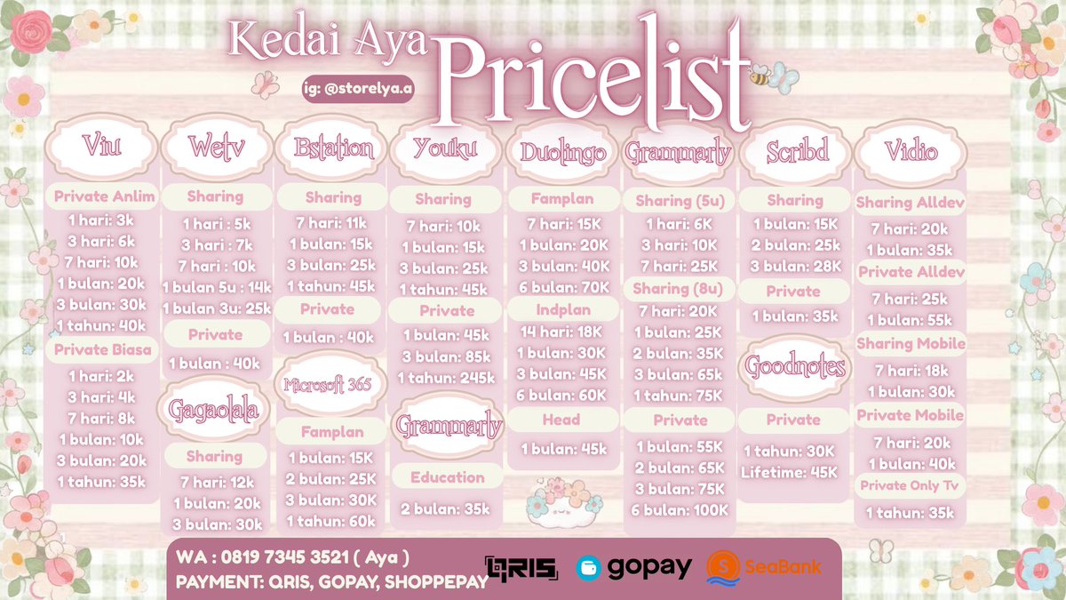 lya4me's tweet photo. aloo gaiss :꣓ ! Aya redii lagi appss peremium nya, look at this my pl yapp akak-akak🫶🏻🥐. All apps bisa tanyakan MinYa💌. Bergaransi sesuai ketentuan store yea‼️(๑ᵔ⤙ᵔ๑)

ּ ֶָ֢.┆ order : https://t.co/fLQzjTxLIv
ּ ֶָ֢.┆ testimoni 1000+ : https://t.co/BEaseOaRoa https://t.co/2pibnGXnlm