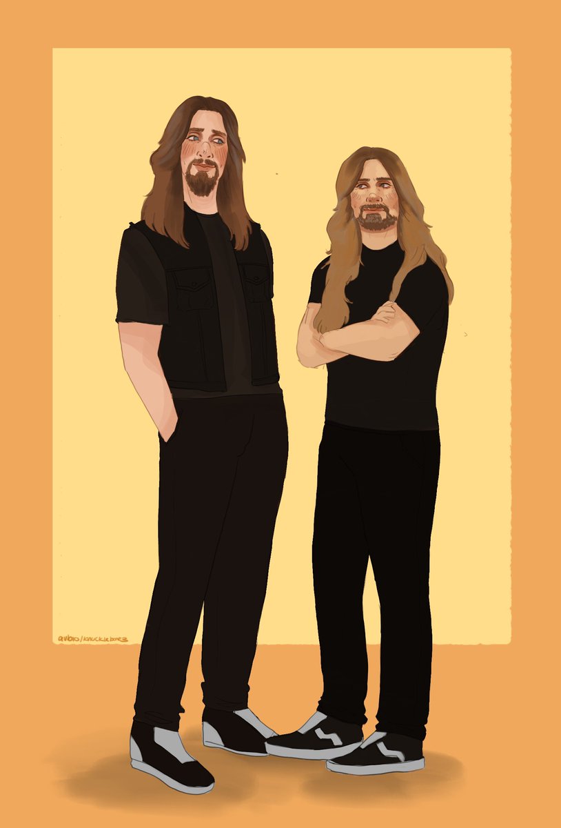 Knucklebonez's tweet photo. Drawing the only Megadeth members I care about xx #dirk n #james #megadeth https://t.co/N7VKyN0eA1