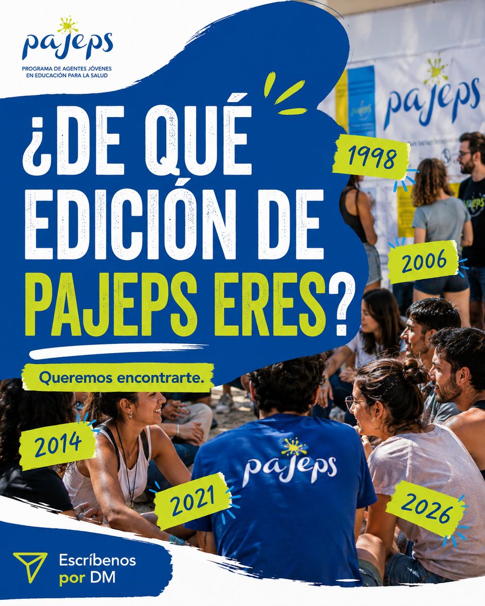 FUNDADEPS's tweet photo. 📣 ¿De qué edición de #PAJEPS eres?

Buscamos a Agentes de Salud de todas las generaciones para conocer qué ha supuesto el programa en sus trayectorias.

💬 Si participaste, escríbenos por DM. Y si conoces a alguien de otra edición, comparte.

#FUNDADEPS https://t.co/EPOhOwvANZ