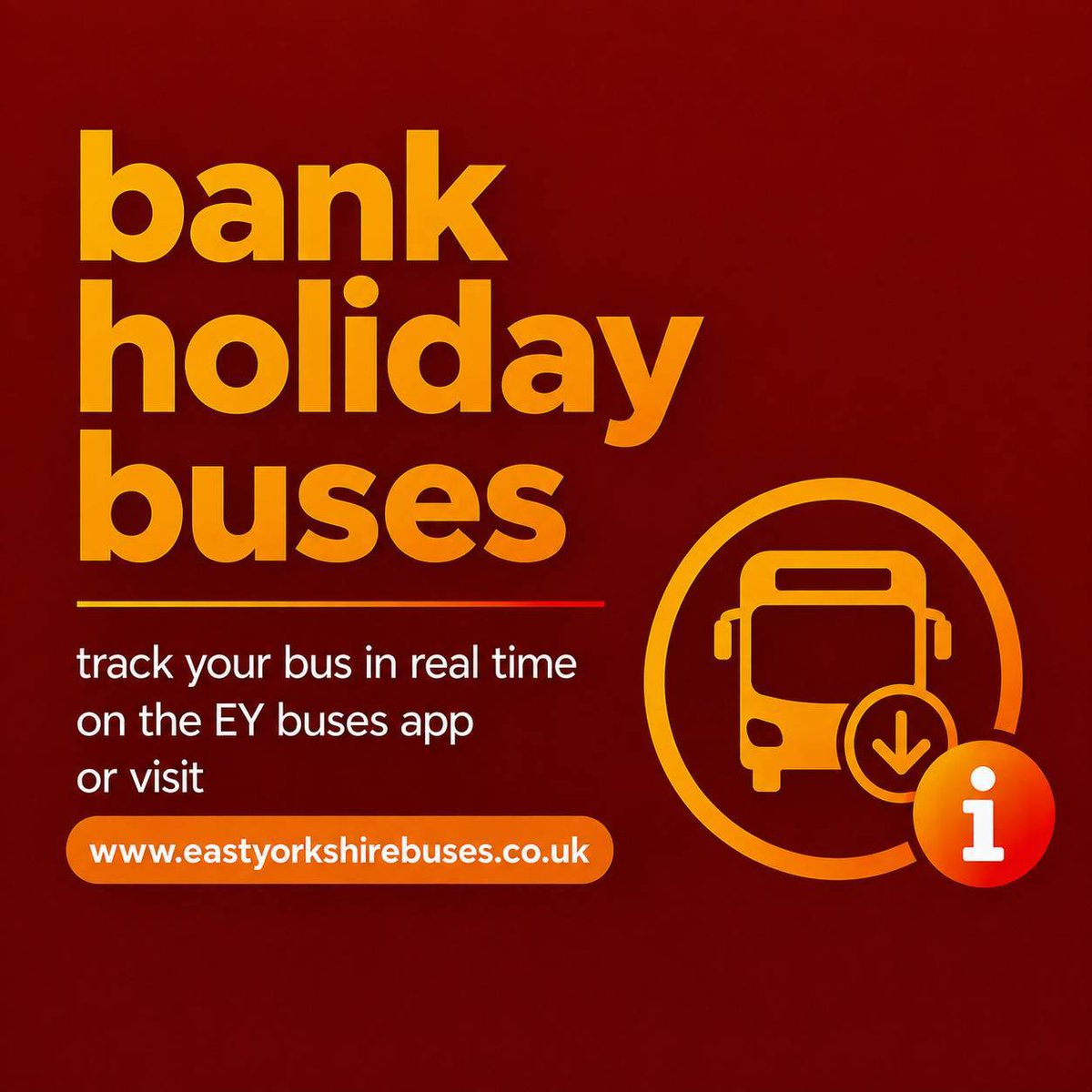 EYBuses's tweet photo. 🚌 Travelling with us today?

Just a reminder that we’re running to our Sunday timetables today.

📍 Park & Ride and services 64, 165 & 520 are running their normal timetables.

Please check your journey before setting off, and allow a little extra time where needed.

Thanks for travelling with us 💙