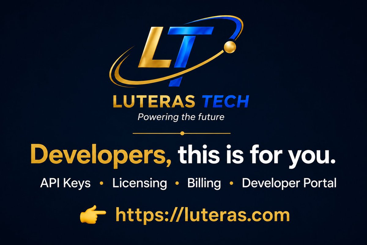 luterastech's tweet photo. SaaS is more than code.
Manage access, licenses, usage, subscriptions & billing with LUTERAS TECH.
One platform. More control. Less complexity.
https://t.co/3UmmQhOVFB
https://t.co/c9BpBBdODq
#LUTERASTECH #SaaS #APIs https://t.co/wHUREzQGSk