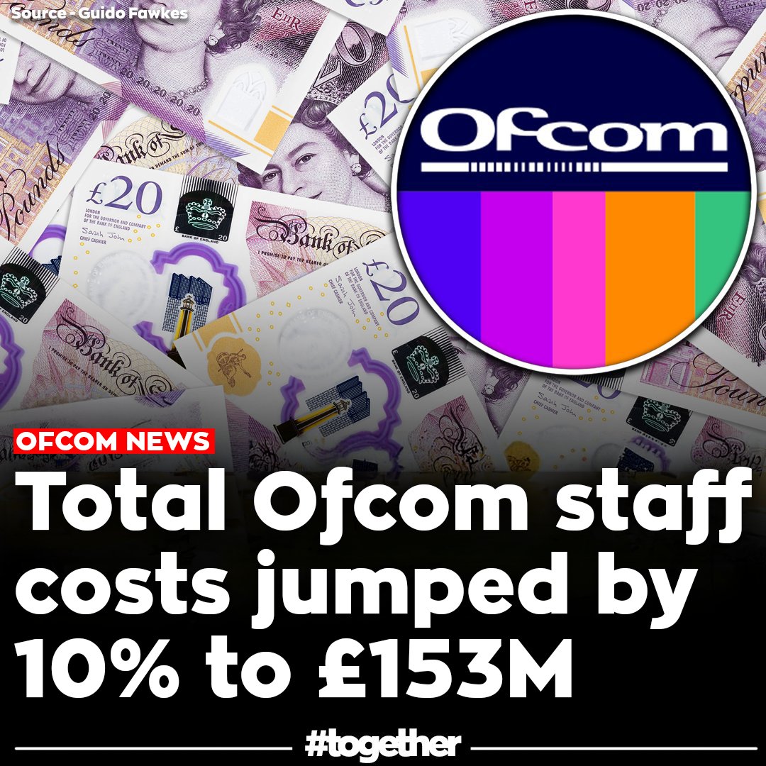 Togetherdec's tweet photo. OFCOM: "Total staff costs jumped by 10% to £153m"

"Headcount rose to 1,665 from 1,557, driven almost entirely by the Online Safety department"

@Ofcom has become a huge bureaucracy employing over 1,600 people, many of them thinking all day about how our speech online should be policed and regulated

This is an extraordinary concentration of power over speech - and it deserves far more scrutiny

#FreeSpeech