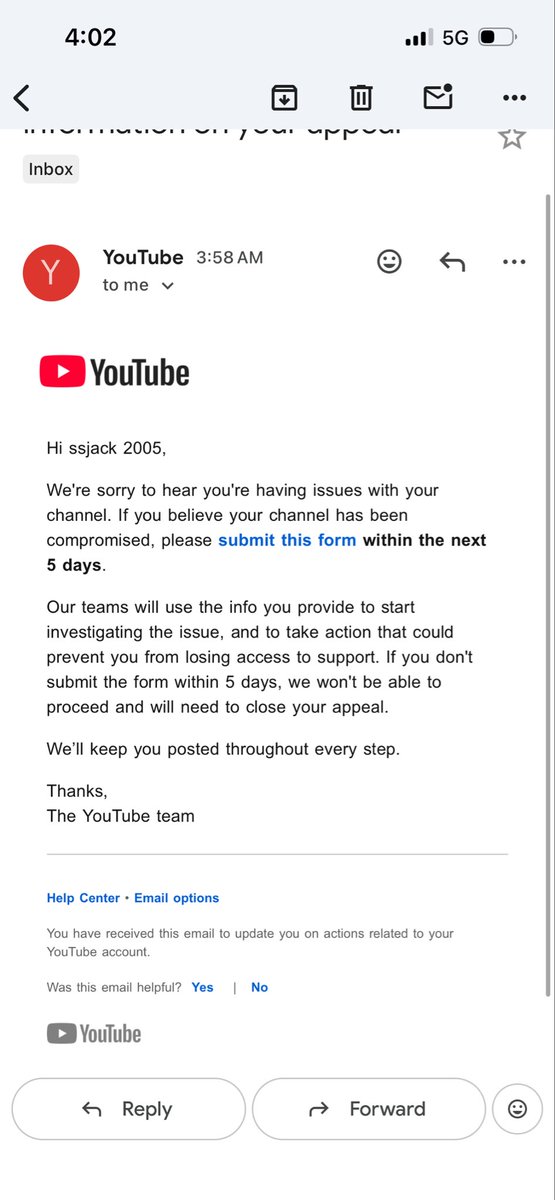 Raraysrv's tweet photo. @TeamYouTube you’re sending me this as if I have access to my channel after I submitted an appeal, I LITERALLY can’t even do this because you just removed my account. this is honestly just stupid remove this AI it’s only hurting the people who make YOUTUBE better. https://t.co/iYj8w3V9xQ