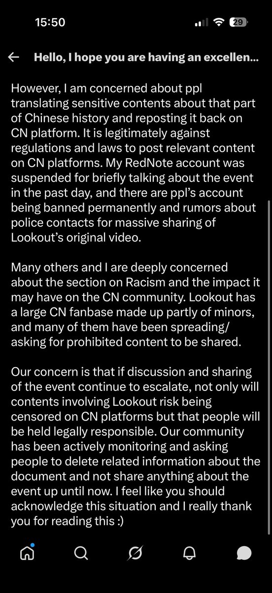 Noc93949994's tweet photo. @xioslop I’m sorry for the non-consent. I’m sending this to remind CN viewers to not repost details of the historical event back on CN platforms. Please read my message and I really hope creators of the doc can see it too. It is hurting real people and we don’t want it to escalate further https://t.co/pZU02hNvod