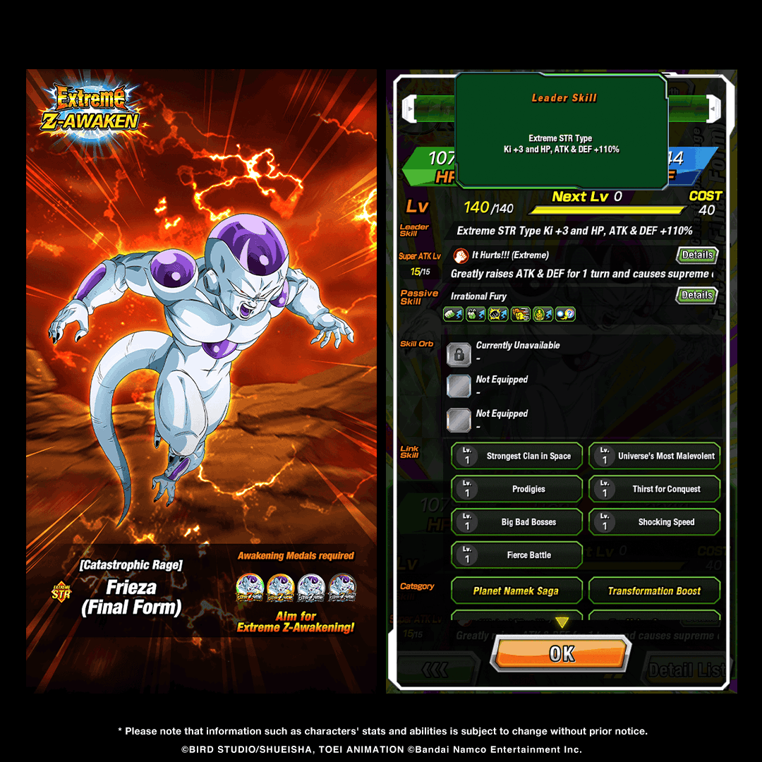 dokkan_global's tweet photo. UR [Catastrophic Rage] Frieza (Final Form) can soon be Extreme Z-Awakened!

After Extreme Z-Awakening, the character's Leader Skill, Passive Skill and Super Attack will be strengthened! https://t.co/YNjXYEebw2