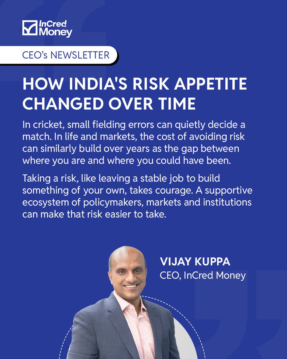 InCredMoney's tweet photo. In this week’s newsletter, our CEO, @vijaykuppa, explores how India’s risk appetite has evolved and what shapes our willingness to take risks. 

Read the full newsletter here: https://t.co/IiaGE6Wcvf

 #risk #investing #incredmoney https://t.co/U1CyZ29ySR