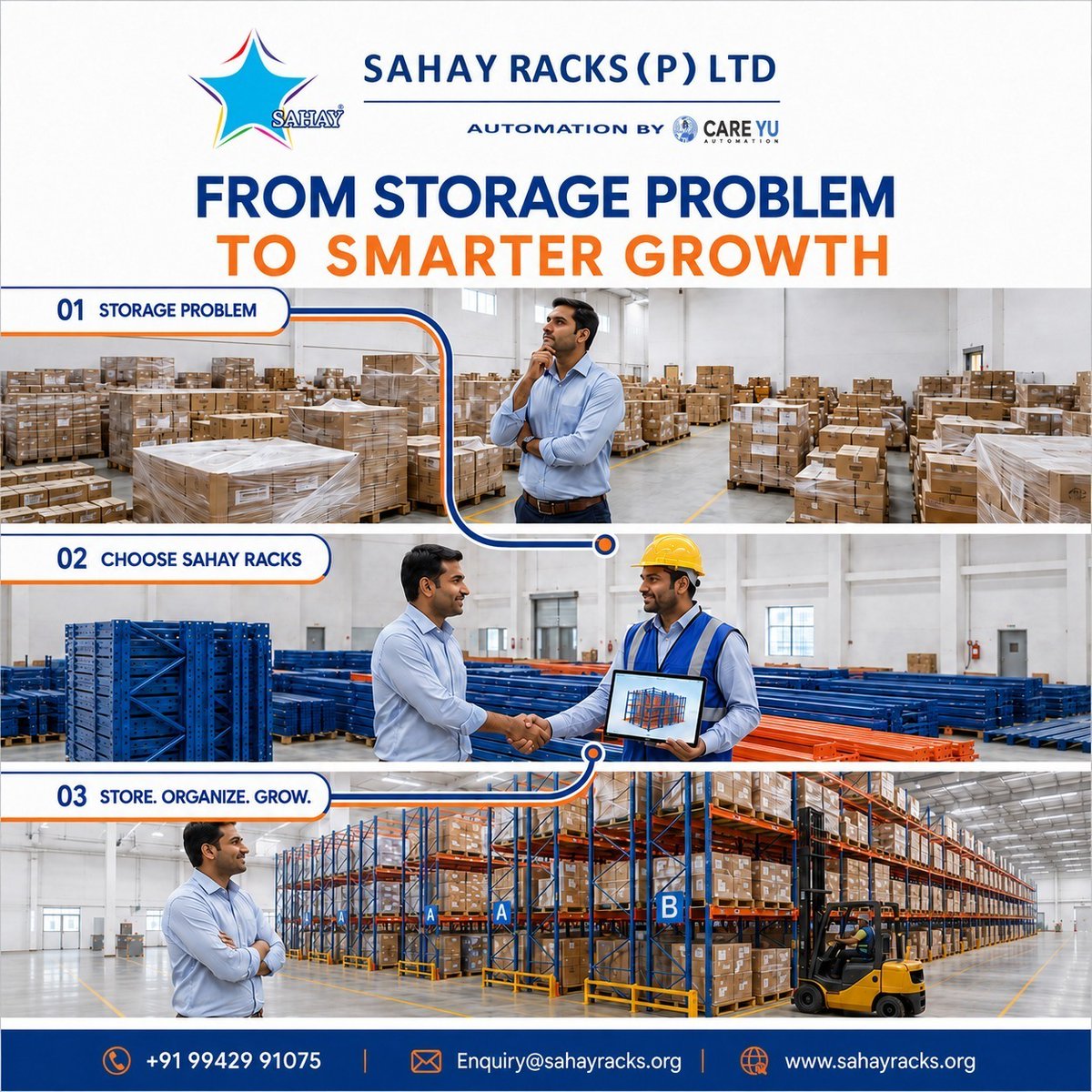 RacksSahay's tweet photo. From Storage Problems to Smarter Growth! 📦📈
Optimize your warehouse with smart, efficient &amp; reliable storage solutions from Sahay Racks. Store better. Organize smarter. Grow faster!
📞 +91 99429 91075 | 🌐 https://t.co/AWEEwQ2PqR
#SahayRacks #WarehouseSolutions #SmartStorage https://t.co/Gh2BAVSvJu