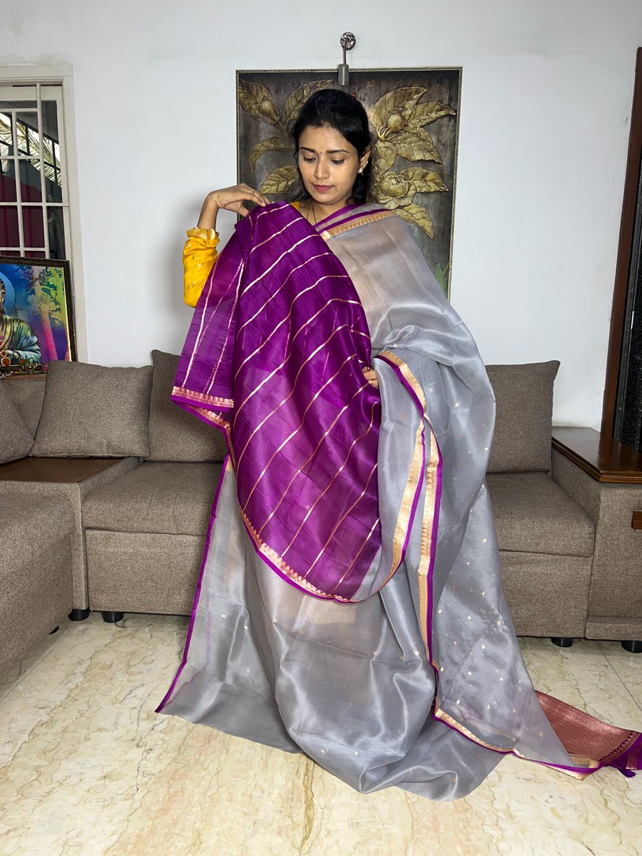 Dedekorkut2011's tweet photo. Beautiful pure organza silk saree with elegant tassels. A timeless, Instagram-trending style for every special occasion. https://t.co/jPa4NPWAXG