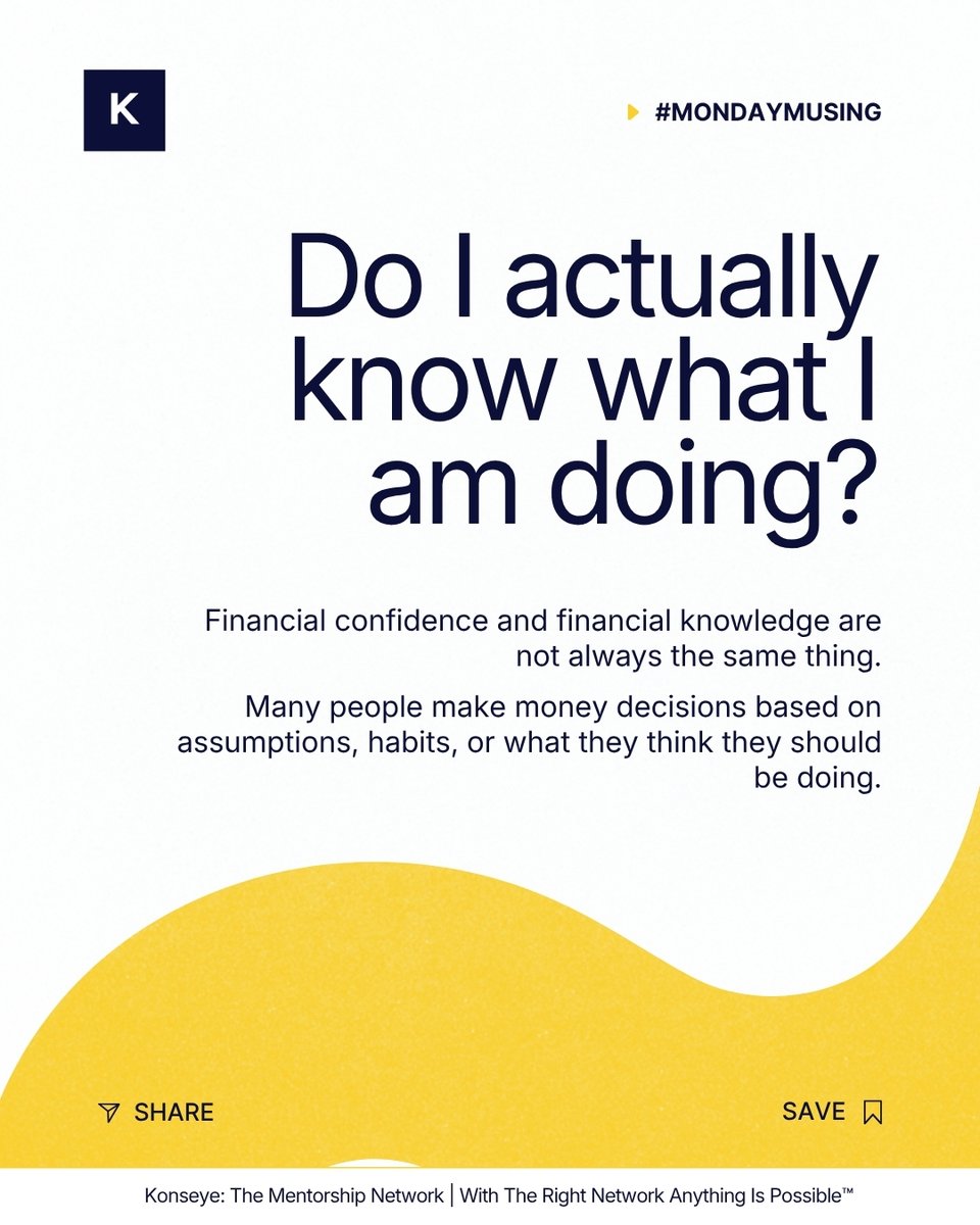 Konseyenetwork's tweet photo. Money conversations are not just about numbers.
They are about confidence, decisions, expectations, and having the right people to learn from.
What money question have you been afraid to ask?
#MondayMusing https://t.co/IEmnWuKWpe