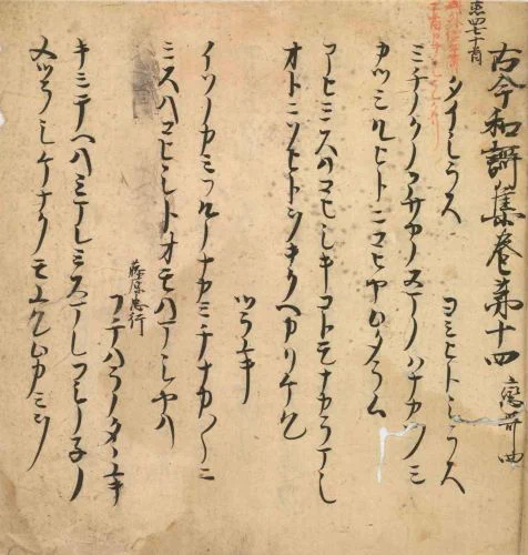 【古今和歌集】古筆切 室町時代 凡河内躬恒・壬生忠岑の和歌 （茶道古文書仮名） 天理大学附属天理図書館 on X: 