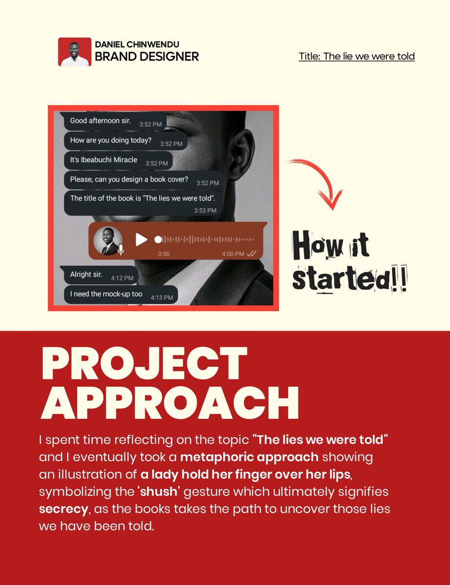 dcreativelab_co's tweet photo. An Overview of a Book Cover project Titled; The Lie We Were Told..🦋

With deep research and critical thinking I delivered once with no correction and my client loved it..

Your brand needs visuals that actually communicates with your audience if you need that then send a message https://t.co/EWgsOU8mVQ