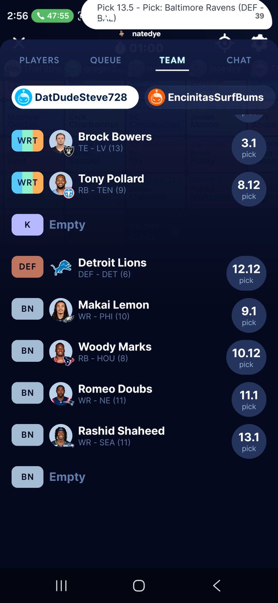 DatDudeSteve728's tweet photo. How did I do yall?? Did the rare drafting of 2 TEs in rounds 2/3 with McBride/Bowers back to back.  #FantasyFootball #NFL 

Poll in comments: https://t.co/U7OoJ49iy6