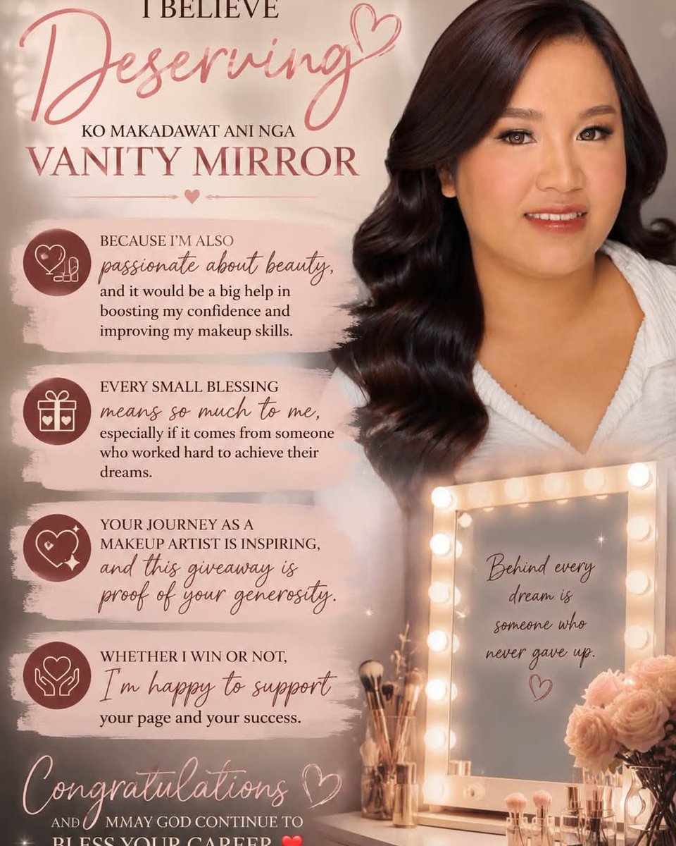 aliabbott49's tweet photo. Congratulations to our Top 3 giveaway winners: 1 Vanity Mirror recipient and 2 Small Ring Light recipients! Thank you to everyone who joined. Your support means so much. More giveaways and surprises are coming soon. God bless! https://t.co/1TBf8A0rYc