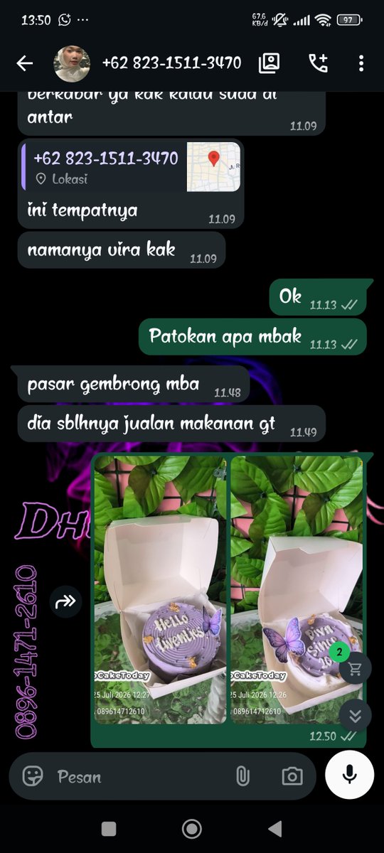 _nha19's tweet photo. 🌸 Kue Ulang Tahun mulai Rp. 35.000 disini
# BISA DADAKAN #
Base Cake Brownis / Blackforest
* Kue Bento 10 cm
* Korean Cake 12 cm
Siap Anter / COD ditempat (FREE ONGKIR)
Lokasi : BUARAN - JAKARTA TIMUR
.
FAST RESPON WA : 089614712610

Kue Bento • Korean Cake • Kue Ulang Tahun https://t.co/3KHDF8EW2V
