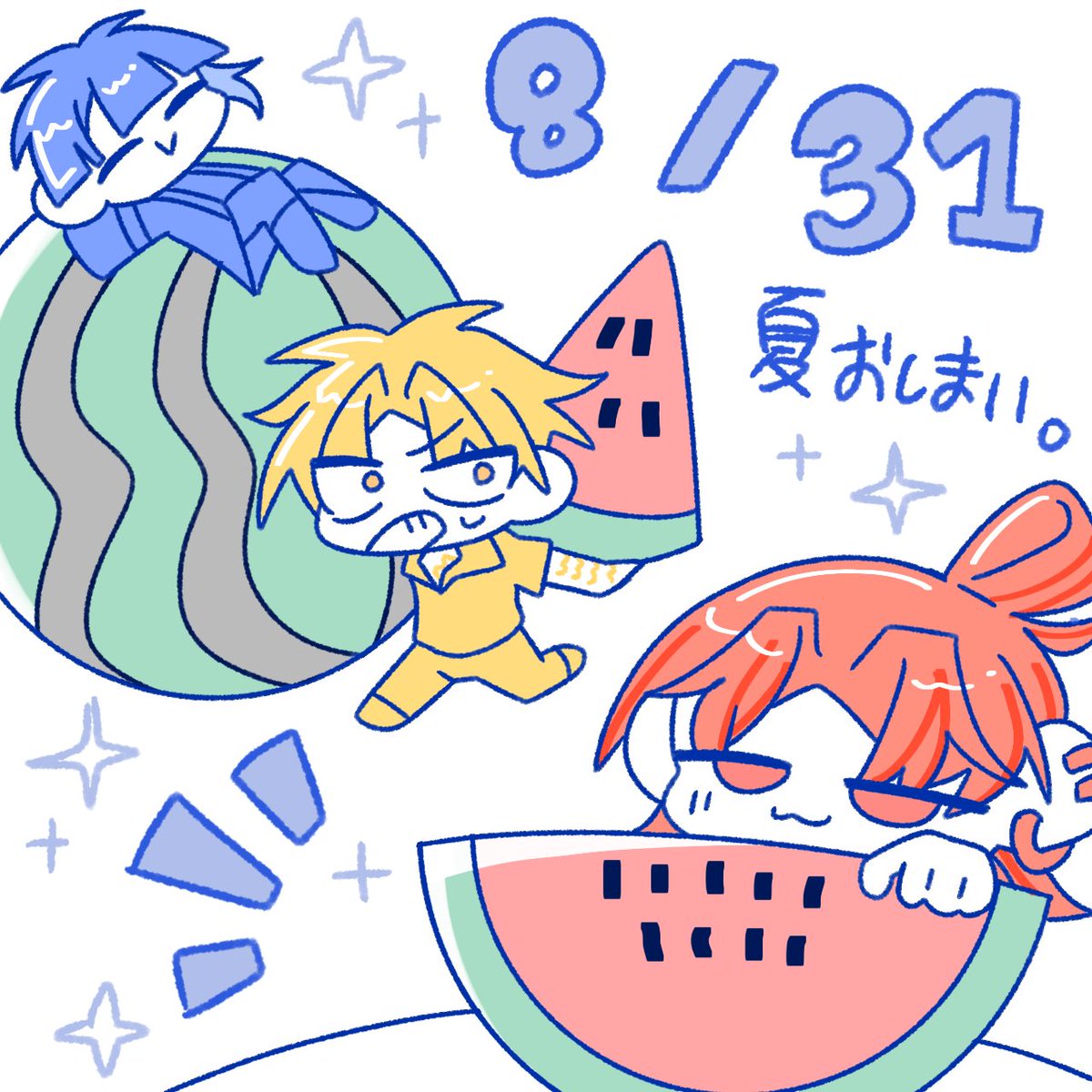 ___x0_0x_'s tweet photo. 🍉💙💛♥️
#かにしらーと https://t.co/Cbg0tHVntU