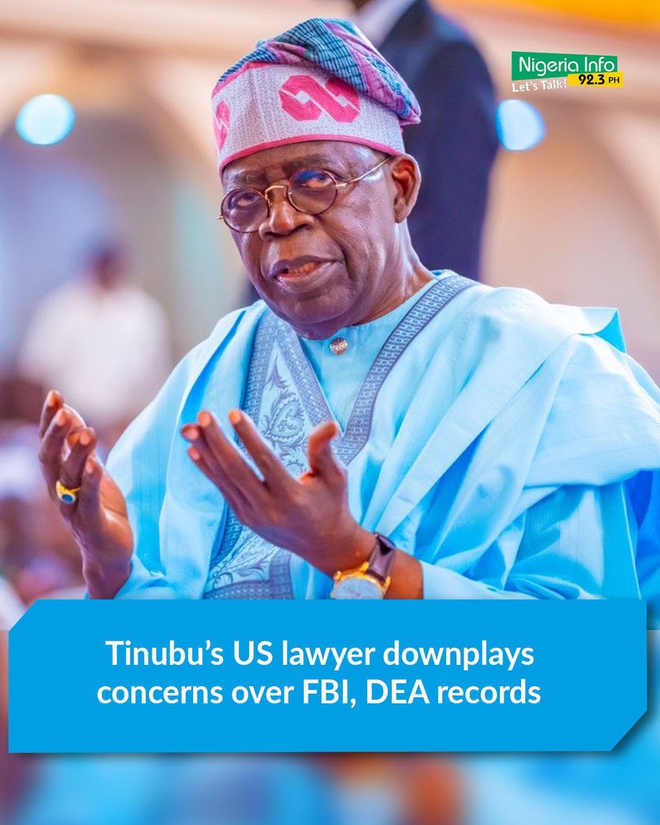 NigeriaInfoPH's tweet photo. President Bola Tinubu has challenged in a US court the release of records linked to drug trafficking allegations.

The records are being sought by transparency activist Aaron Greenspan.

Tinubu’s US legal team member, Wole Afolabi, says what matters is convincing Nigerians. https://t.co/fYgyBGjT9Z