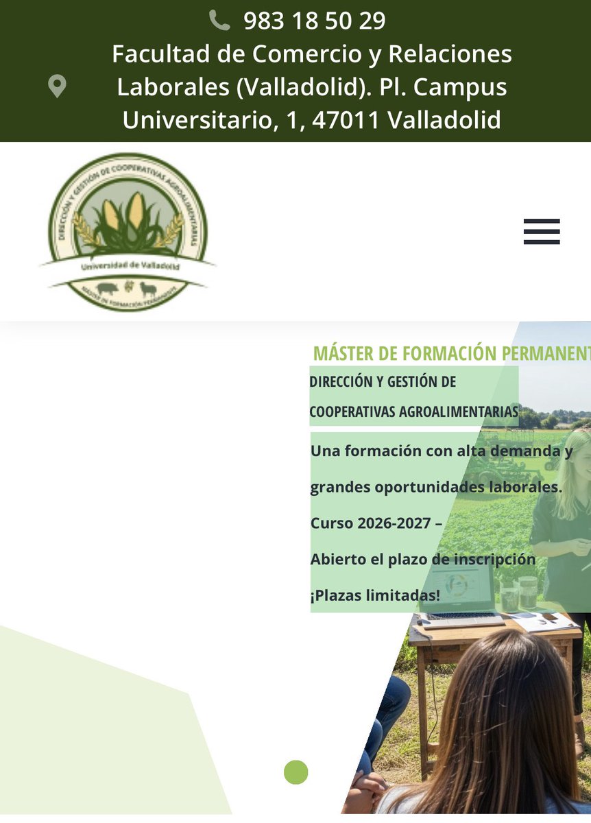 urcacyl's tweet photo. Máster de Formación Permanente en Dirección y Gestión de Cooperativas Agroalimentarias

https://t.co/aOqXDwV1OC https://t.co/FjA6AZZjnw