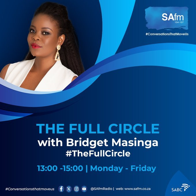 SAfmRadio's tweet photo. [ON AIR]
Good Afternoon and welcome to the Monday edition of #TheFullCircle with @BridgetMasinga from 13:00-15:00.

On today’s show, we bring you:

#MadlangaCommission Report, #WorkplaceMonday: The Psychology of Motivation In The Workplace, #Opportunity: The Africa Aerospace and Defence Exhibition and Air show creates space for Youth, #CareerAndWorkplace: Mid-Year Career Check: Are You Growing, Drifting or Standing Still?, #SABCEducation and more!

Lead the conversations that move us: 104–107 MHz FM  l Call us: 086 000 2032 | WhatsApp: 0614104107 l Live stream: https://t.co/ftmFkD2iSE

#ConversationsThatMoveUs