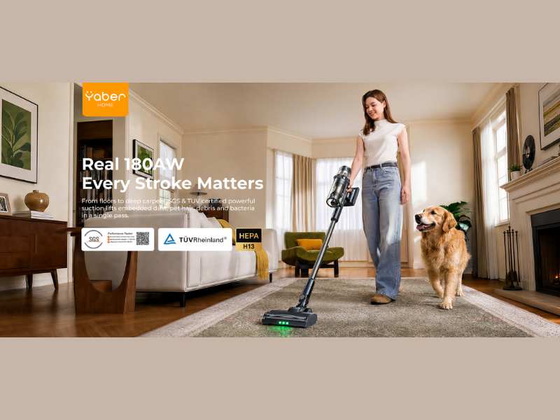 BRMupdates's tweet photo. Yaber announced the launch of the Yaber HP20 Cordless Vacuum Cleaner, featuring TÜV–certified true 180AW suction, SGS–verified H13 HEPA filtration, and SenseClean AI.
https://t.co/6SaYH9tHGT
#BRM #Yaber #Vacuumcleaner #TUV #airflow #debris #microscopicparticles #backflowdesign https://t.co/BbUyBM8e15