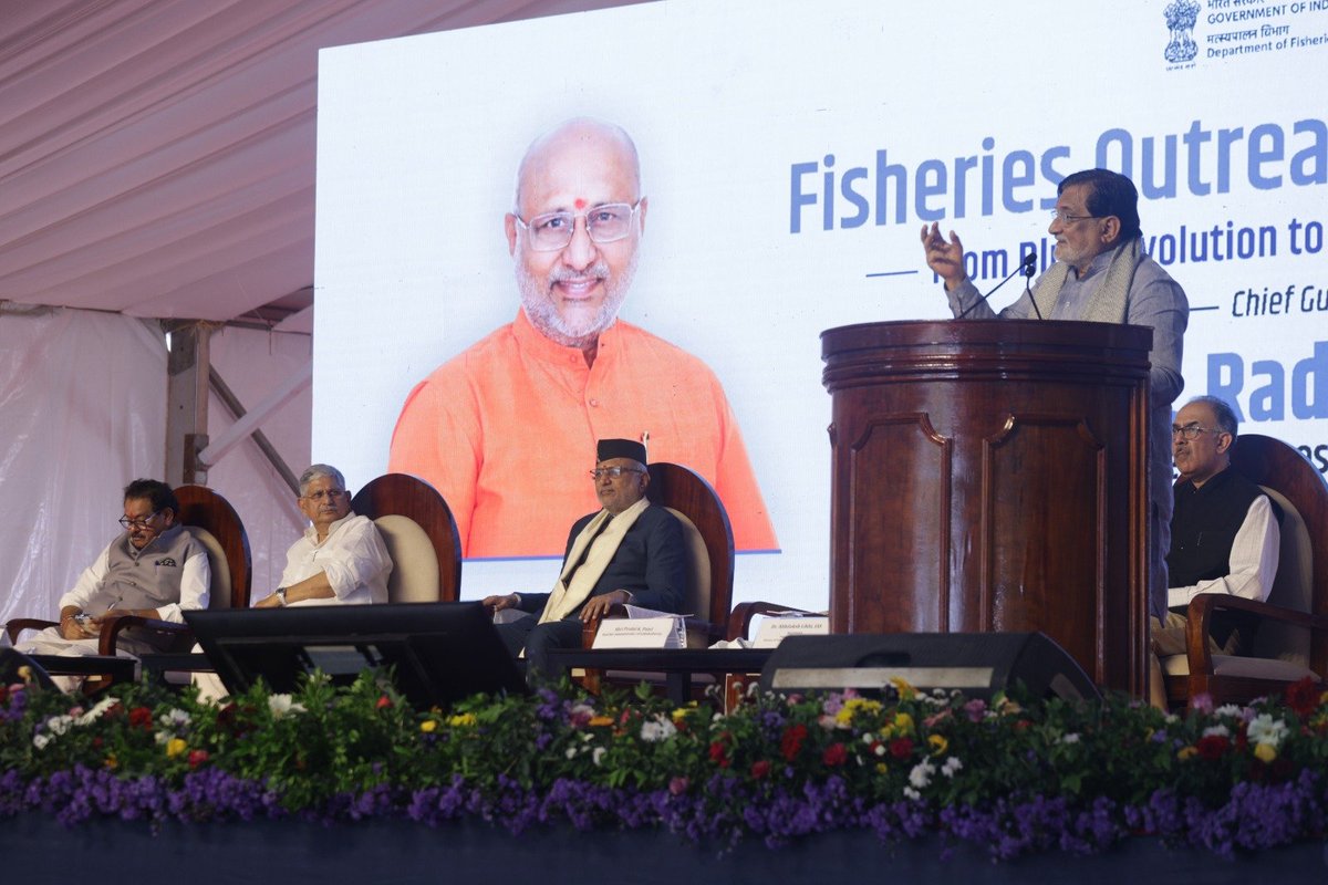 FisheriesGoI's tweet photo. Shri Praful K. Patel, Hon’ble Administrator of Lakshadweep, addressed the Fisheries Outreach Programme at Agatti, highlighting the immense untapped fisheries potential of the islands and the need to strengthen tuna fisheries, deep-sea fishing, seaweed cultivation and fish processing.

He also emphasised the importance of strengthening fisheries infrastructure, value addition and processing to create greater livelihood opportunities and enhance the incomes of local fishers, with a vision to develop Lakshadweep as a model region for fisheries-led Blue Economy development.