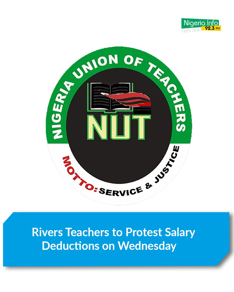 NigeriaInfoPH's tweet photo. The NLC has appealed to Rivers teachers to suspend Wednesday’s planned protest over ₦2,000 monthly salary deductions linked to the NUT’s Endwell Cooperative Scheme.

The teachers say they did not consent to the deductions and insist cooperative membership should be voluntary. https://t.co/C3LKuA5It0