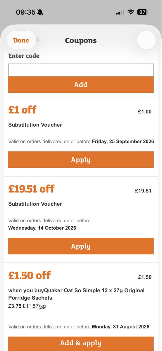 sidneyhoolie123's tweet photo. @sainsburys  every time I try to use my substitution vouchers they come up as ‘not recognised’. It’s really frustrating. Can someone help me get them working so I can do my online shop?” https://t.co/zRx0sSgJbQ