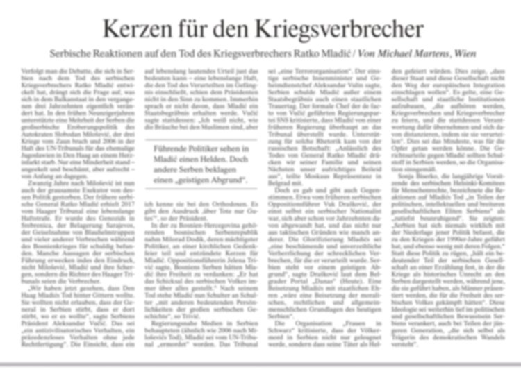 Andric1961's tweet photo. Wrote a piece in today´s Frankfurter Allgemeine Zeitung about the debate that has unfolded in Serbia (and the Republika Srpska in Bosnia-Hercegovina) after the death of the Serbian war criminal Ratko Mladić. A summary in 6 parts: https://t.co/3O163yl8m7
