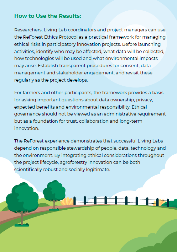 ReForestTweets's tweet photo. 🔎 Who owns farm data? How should AI & drones be used responsibly? And how do we protect people AND the environment?
ReForest Practice Abstract #7 explores how ethics can be embedded into #Agroforestry Living Labs from the start.
#ReForest #ResearchEthics #ResponsibleInnovation https://t.co/KtE4hO29kW