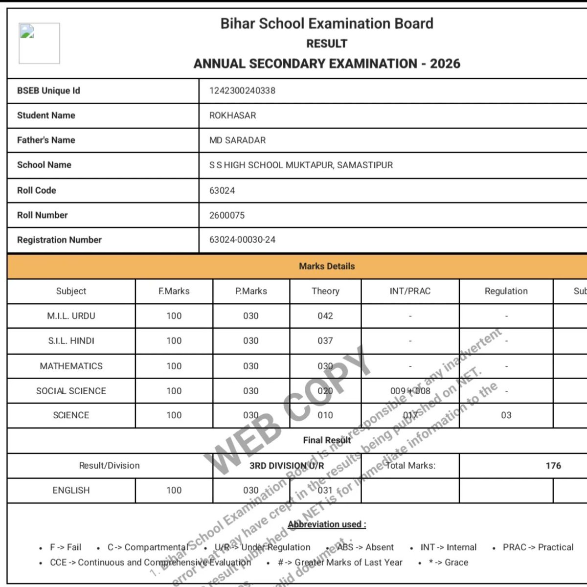 valixbarrientos's tweet photo. The Raja Institute
Result 2026 | Class 10
Total Students: 10
Successful Students: 8
Top Result: 98%

Congratulations to Nisha Perween, Sabreen Perween, Ankit Kumar, Arfat, Md Maruf, Anand Kumar, Rokshar and Aman Kumar. https://t.co/ek1bodNCpD