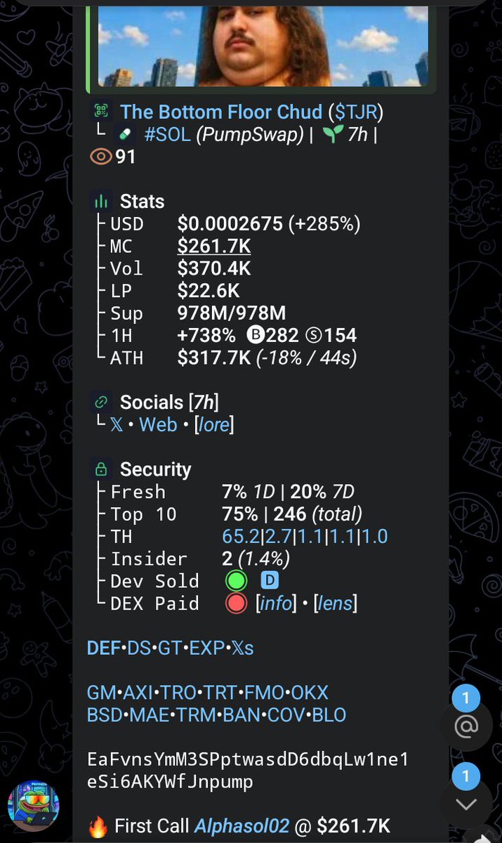 solempirez's tweet photo. watch your entry on $TJR

EaFvnsYmM3SPptwasdD6dbqLw1ne1eSi6AKYWfJnpump
#solanagem #memetoken #memecoins1000x #Alphacalls #Cryptocurrenc https://t.co/PLMf6cbupX