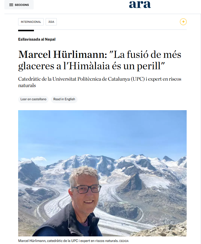 COLGEOCAT's tweet photo. Marcel Hürlimann, catedràtic de la UPC i expert en riscos naturals, explica al @diariARA  les causes del fenomen que ha provocat la gran riuada entre el Nepal i el Tibet.

La notícia completa a través d’aquest enllaç: https://t.co/1MRja4p0o6

#riscosnaturals #diariara #upc https://t.co/PfcXk6iCUN