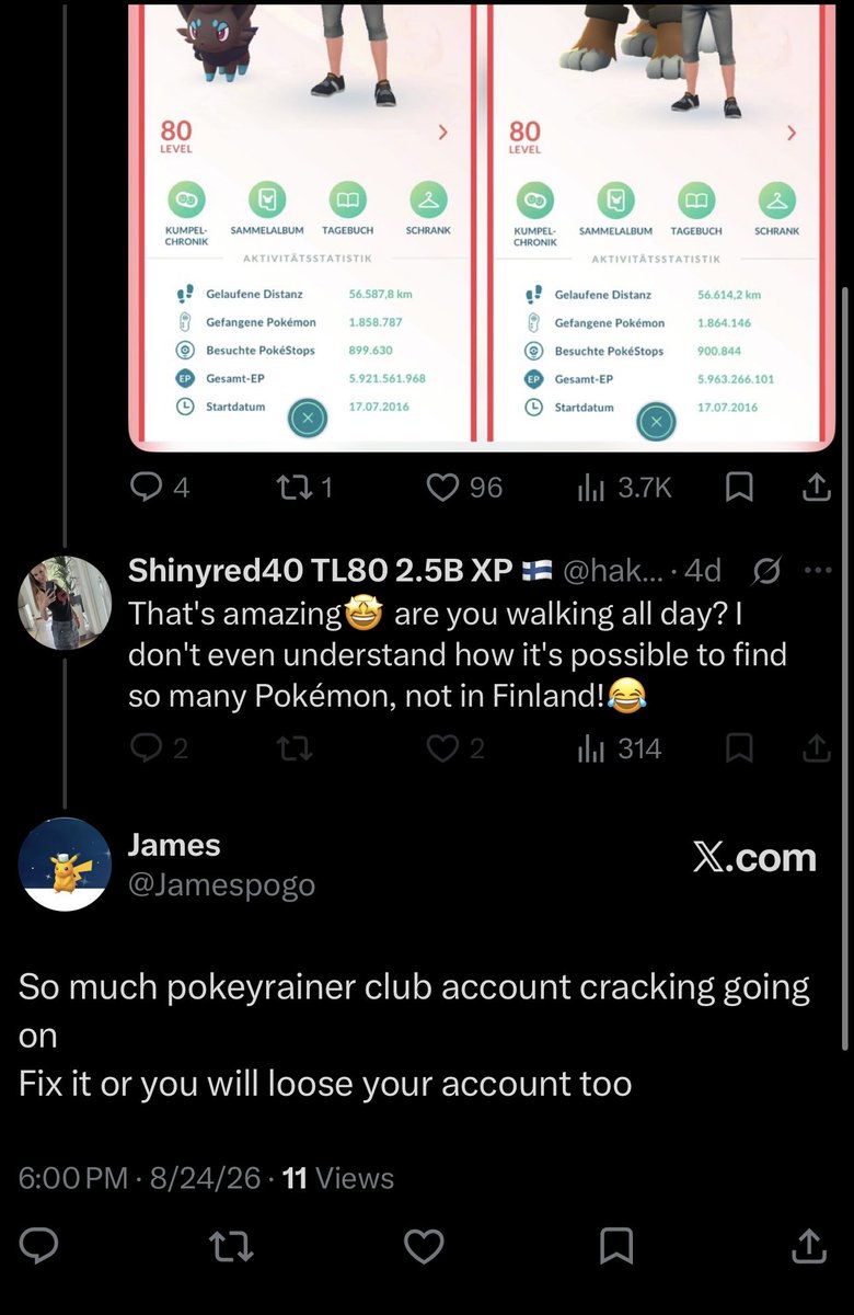 Jamespogo2's tweet photo. Both proofs together
Where i warned her and transferring of charizard
Sorry for this tho
But important for community https://t.co/IWFK9Kmo7U