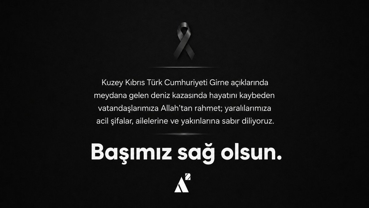 AKarePR's tweet photo. Kuzey Kıbrıs Türk Cumhuriyeti Girne açıklarında meydana gelen deniz kazasında hayatını kaybeden vatandaşlarımıza Allah’tan rahmet, yaralılarımıza acil şifalar diliyoruz.

Hayatını kaybedenlerin ailelerinin ve yakınlarının acısını paylaşıyor, sabır diliyoruz.

Başımız sağ olsun. https://t.co/aFKULRnPVt