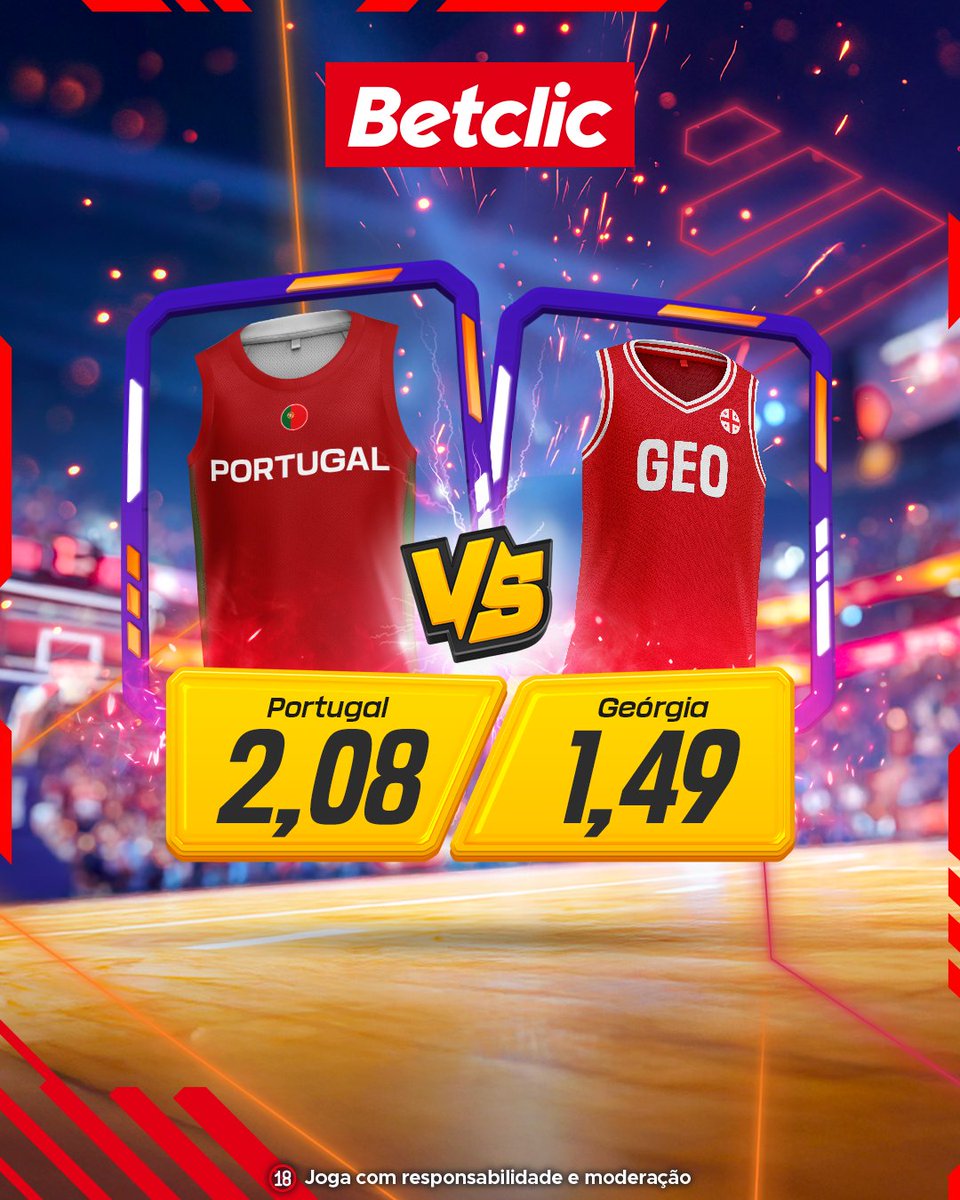 BetclicPortugal's tweet photo. 🇵🇹 Hoje é dia de Portugal voltar a limpar na qualificação para o Campeonato do Mundo? 🏀

Se der vitória, oferecemos 100€ em Freebets para 10 pessoas:
- Segue a @BetclicPortugal
- Dá like no post
- Comenta o teu username + #FreebetsBetclic

1 comentário apenas.
Termina às 19h. https://t.co/UujyR54BGB