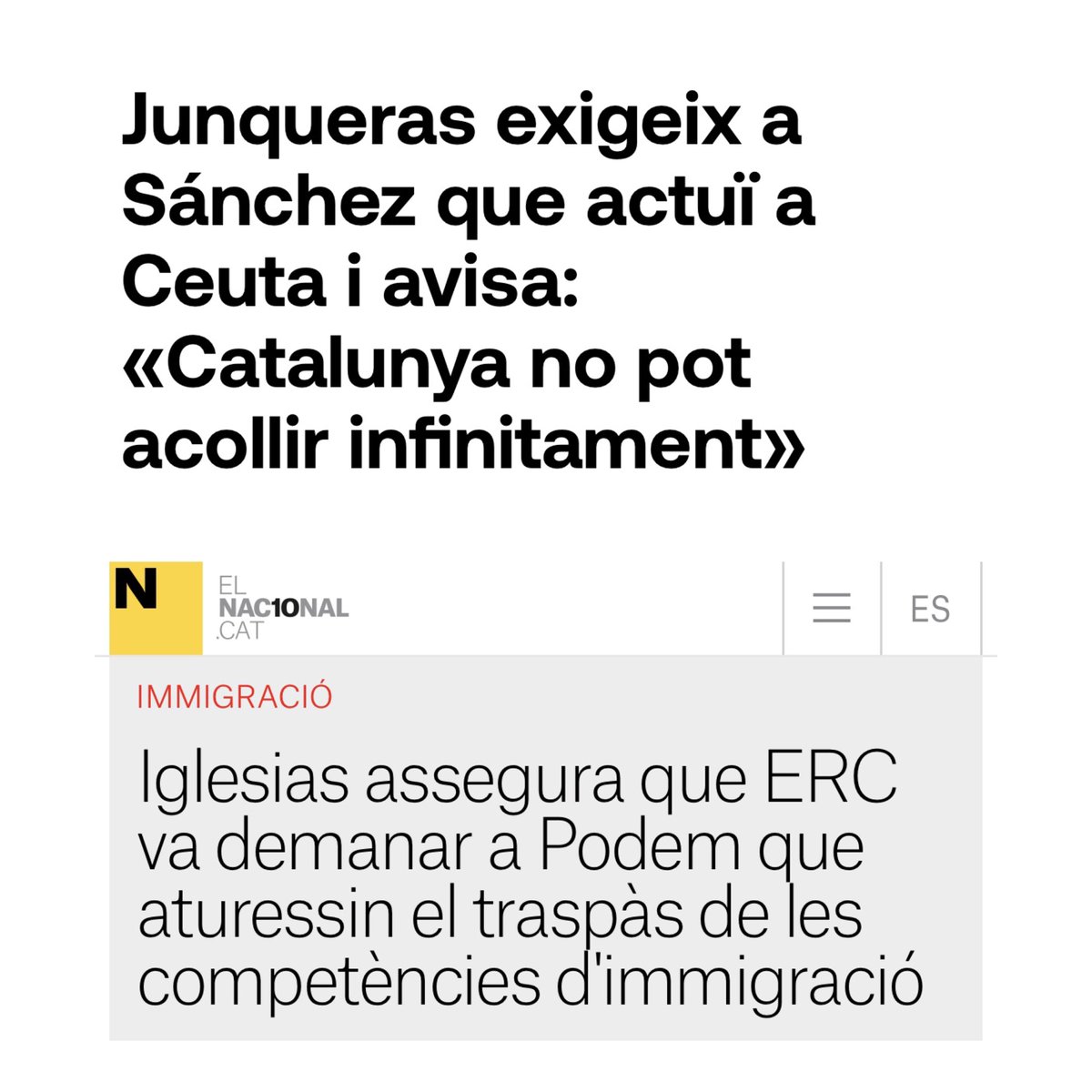 aleixclario's tweet photo. Benvingut a la lògica, @junqueras. Entenc que porta el seu temps. Però quan la @miriamnoguerasM va aconseguir modificar el repartiment de menors la vau titllar de dreta racista. I quan es va votar la delegació de competències vau demanar a Podemos que votes en contra. Aclariu-vos https://t.co/UUziHrbE70