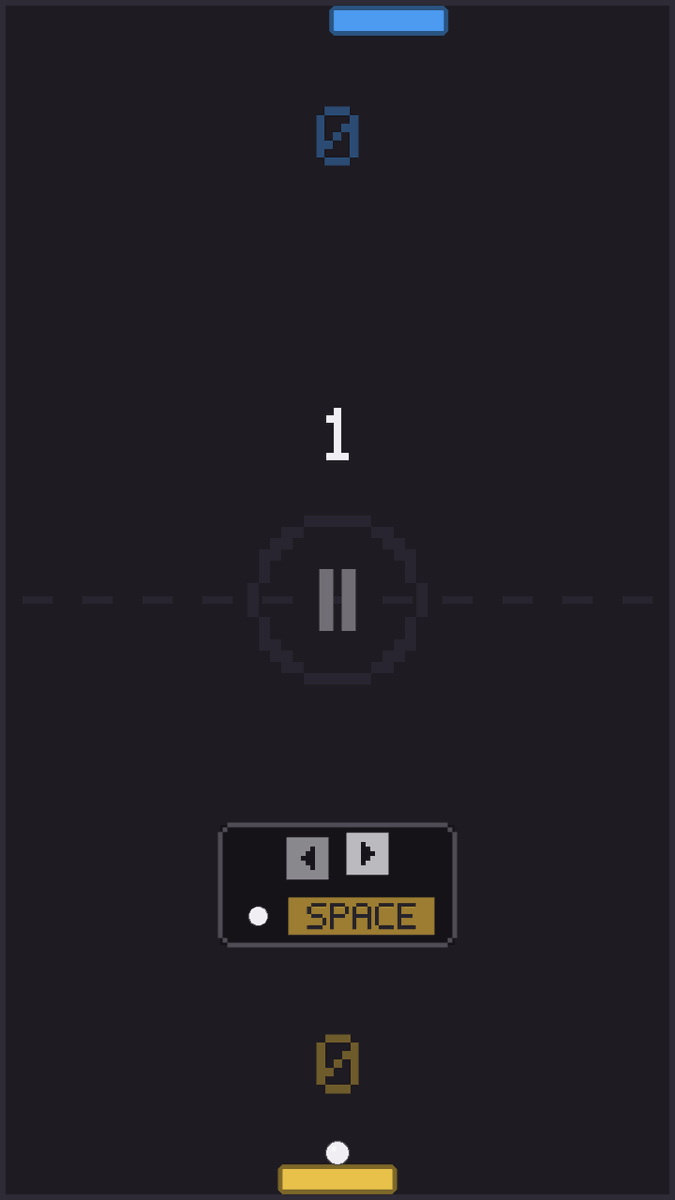 HuaAnDev's tweet photo. The bottom menu bar is gone. Tap the center circle mid-court — like a basketball court's center ring — to pause and open the menu.
Visual direction: minimalist pixel HUD. Dark charcoal, flat blocks, hard edges. No gradients, no glow, no retro-8-bit signature. https://t.co/EFIpd0Kkas