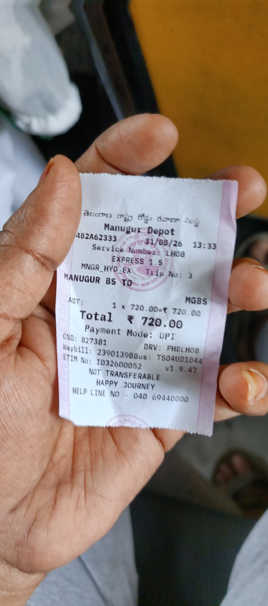 appi51806's tweet photo. Dear sir... 

The manuguru deopt team has asking more money  while travelling male passingers.. 

Where is the normal price is blow 500 and rtc chgreges around 720 and the reference ticket attached
@jupallyk_rao https://t.co/j9eTNLOJsd