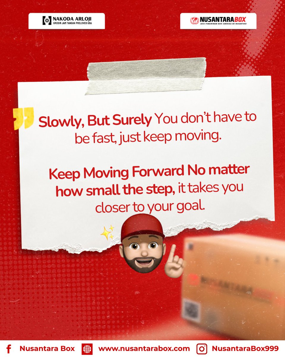 NusantaraBox's tweet photo. It doesn’t have to be fast, as long as it arrives safely. 📦✨
Slowly but surely, every package has a journey to its destination. Let Nusantara Box handle your shipment!

Kontak Aldina 📞 +62 857-7860-6897

#NusantaraBox #SlowlyButSurely #ShippingMadeEasy https://t.co/yTItjTnux0