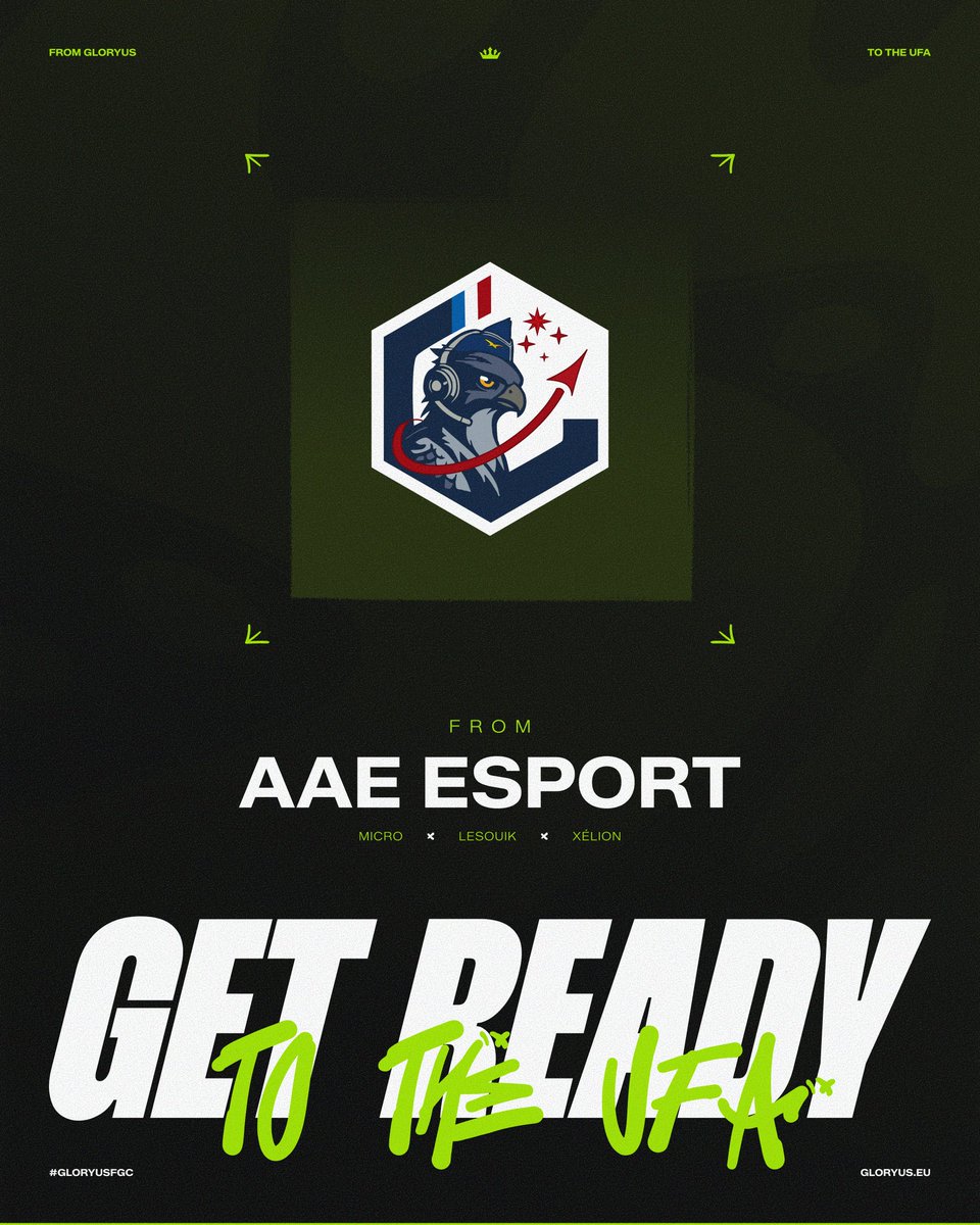 GloryusFGC's tweet photo. 📢 GLORYUS UFA EDITION : CINQUIÈME TEAM  

La cinquième équipe à participer à notre Team Battle spécial UFA est l'Armée de l'Air et de l'Espace Esport et Gaming ! 🔥

@AAE_Esports a été crée en 2023 et vise à rassembler les aviateurs de l'AAE (Armée de l'Air et de l'Espace) autour des jeux vidéo, sur des activités fun et collective ou compétitive, paratgeant ses valeurs et sa passion à l'international.

@AAE_Micro , LeSouik et Xelion représenteront fièrement les couleurs de AAE au GLORYUS UFA EDITION, le vendredi 11 septembre sur scène et en live !

Get Ready for the UFA! 💥
#GLORYUSFGC