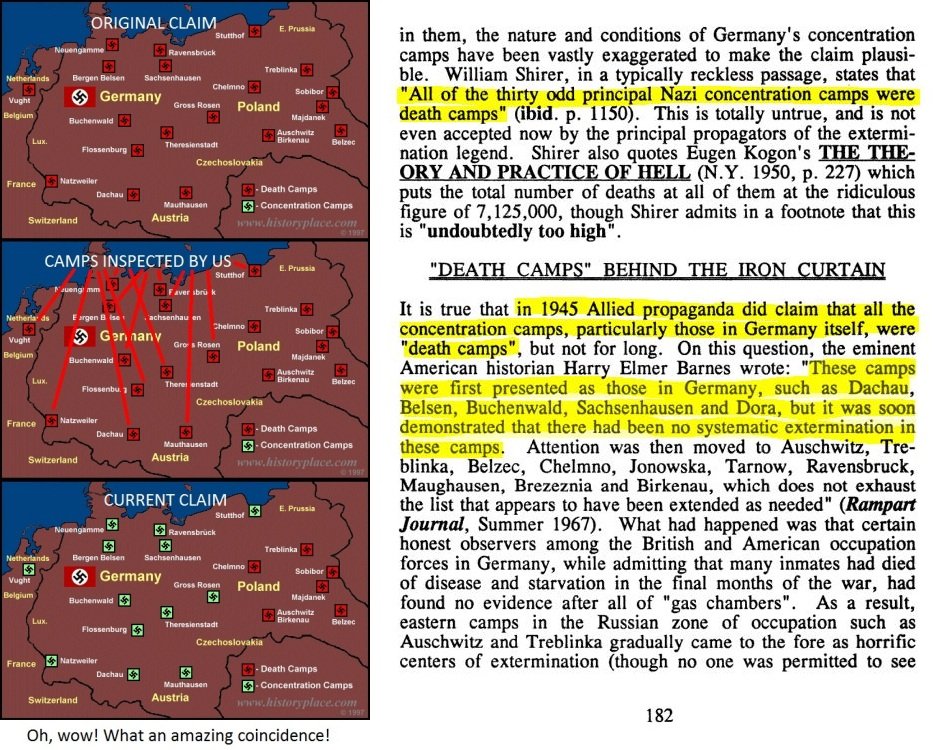 ObserverR8's tweet photo. @MideastMyths @RetroCoast @realomegahpla The problem is many labor camps were originally claimed to be death camps. The famous footage taken by US troops for example was assumed to be showing victims of death camps. Those claims had to be retracted in 1960. The remaining claims relate to camps the Soviets liberated. https://t.co/C7Gc7dSZFM