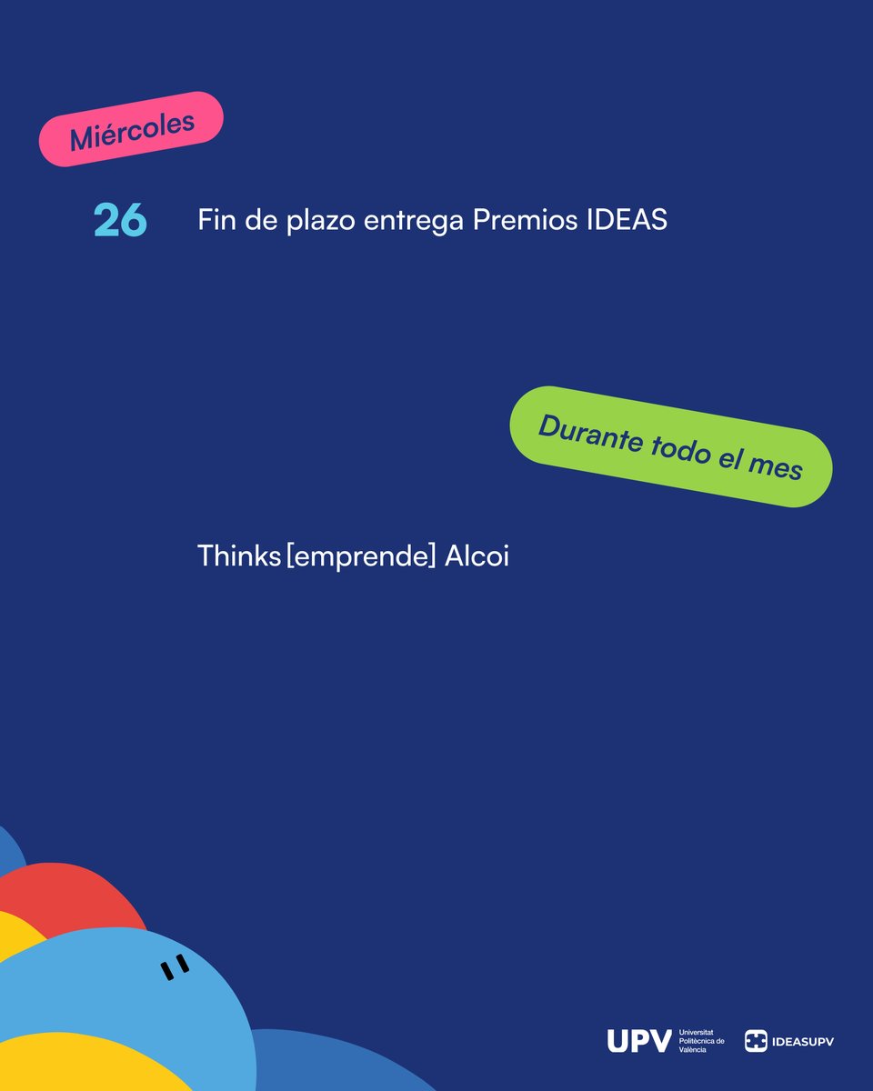 IDEASUPV's tweet photo. 🎓🚀 ¡Arranca un nuevo curso en la @UPV !

En septiembre vuelven las oportunidades para emprender con #IDEASUPV:

¿Preparado para convertir tus ideas en proyectos? ¡Nos vemos! 💙 https://t.co/ZY4iIqAHil