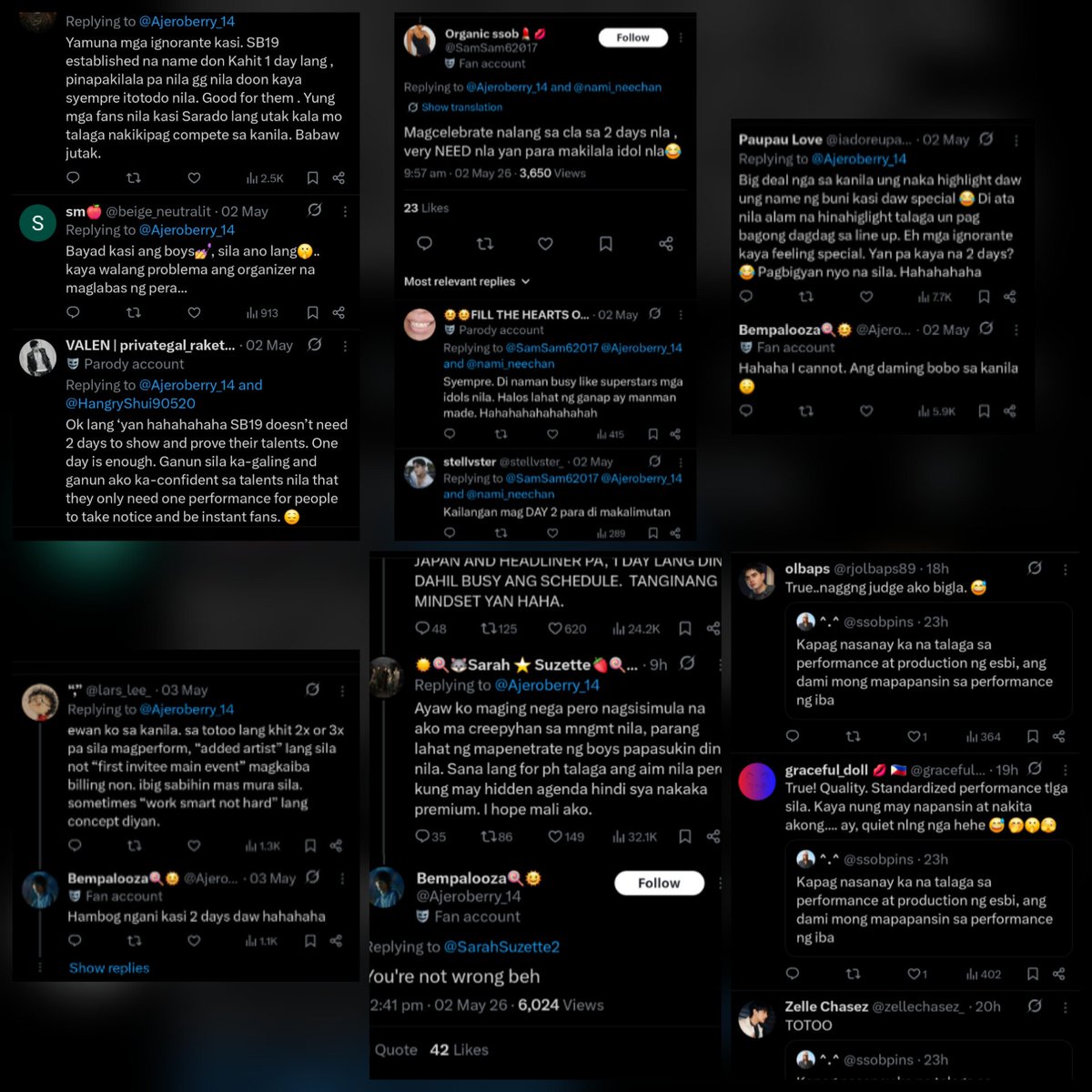BINI_NenengH's tweet photo. Not today, satan. Heto kayo before, during, and after Coachella
Even announcement nu'ng SS, galing sa kampo n'yo 'yung narrative na "sabit" ang BINI dahil nahuli silang i-announce na kasama sa lineup. Fuck your selective morality. Pa-victim na naman kayo.
@SBretmanStone https://t.co/HMtGb3TSL7