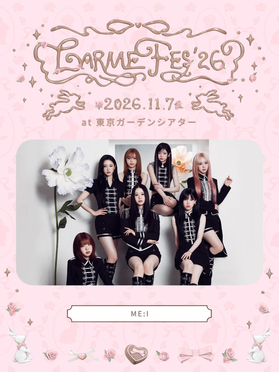 official__ME_I_'s tweet photo. 📡:⊹˚₊

11/7(土) 
『LARME FES'26』に
ME:Iの出演が決定いたしました✨

▼詳細はこちら
https://t.co/M8GZaASbd2

お楽しみに🎤

@larmemagazine
#ME_I #ミーアイ #미아이 https://t.co/khzXVDQxP3