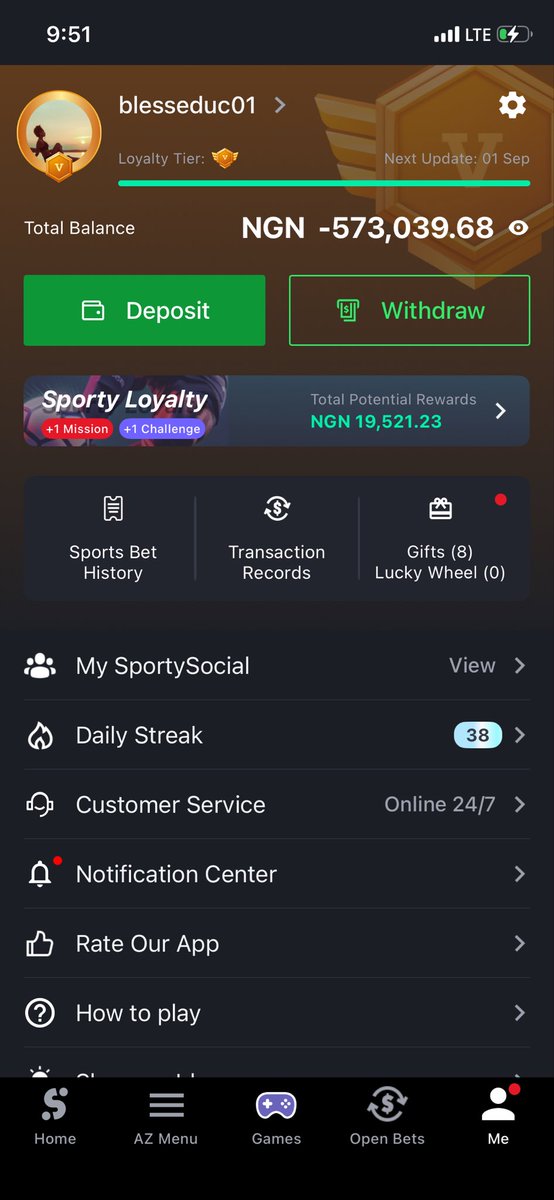 blessed__uc's tweet photo. You know any lawyer that plays sporty bet…? His attention is needed, I need to take up case against @SportyBetNG  for taking my 72k plus and placing my account on -573k plus debt… @instablog9ja  @thatverydarkman https://t.co/ffXBmAj2lu