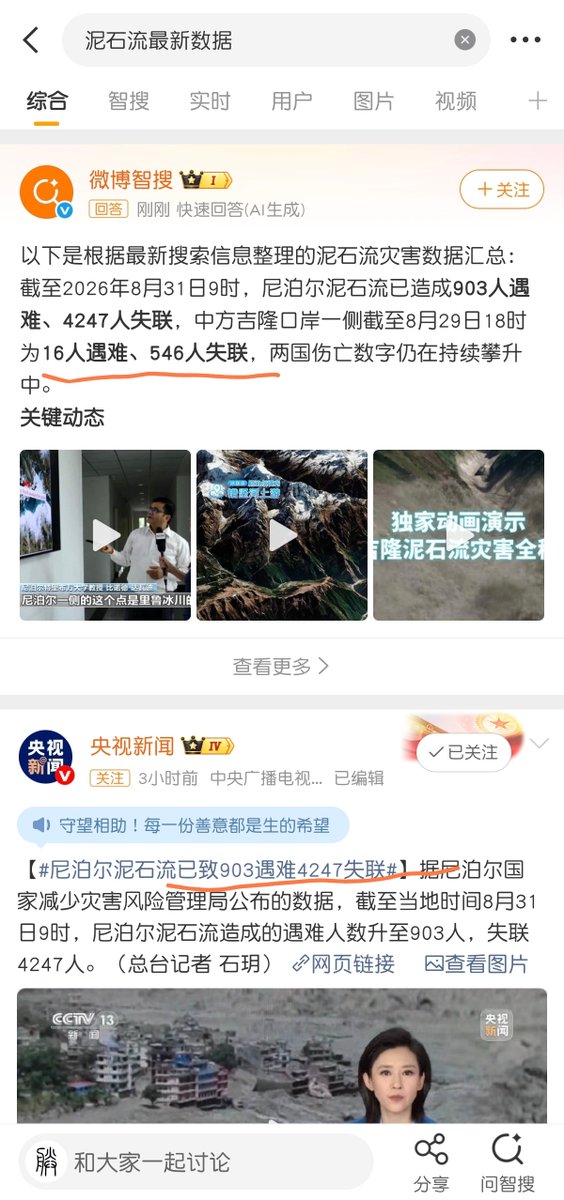 bobisliang's tweet photo. @DianaRabito @Renardolavulpo 失联基本等同于死亡的另一种表述，你不懂吗？中国已经公布的最新数据是16+546，你为什么只看到“16”呢？尼泊尔也有4247失联，难道你认为他们只公布了903人死亡吗？ https://t.co/NtRsinejg6