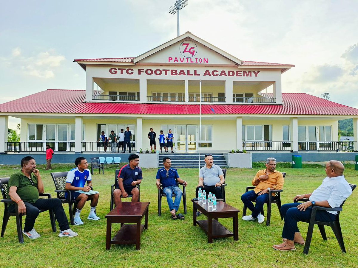 GTC1906's tweet photo. Football discussions at GTC Football Academy, Fulung, North Guwahati.

GTC General Secretary Devajit Saikia &amp; former AIFF secretary Shaji Prabhakaran held discussions with GTC coaches and officials on strengthening football development and nurturing young talent.

#GTC #Football https://t.co/Aktb4AjtKX