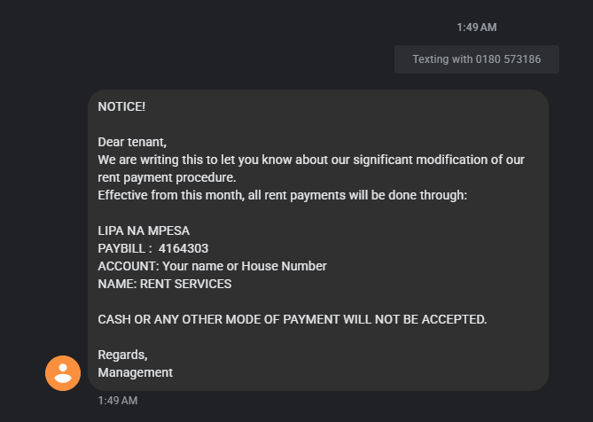 engwendo's tweet photo. @Safaricom_Care @SafaricomPLC The paybill's name is Rent Services, got very suspicious activities. Kindly verify. https://t.co/Mnz8bszuYo