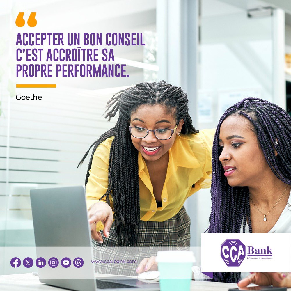 cca_bank's tweet photo. ✨ Entourez-vous des meilleures compétences pour concrétiser vos projets, car un conseil avisé fait toute la différence dans la réussite de vos ambitions.

Bon début de semaine à vous.

#CCABank #MondayMotivation https://t.co/Hx9es7Onv4