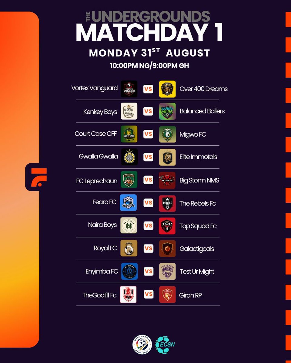 fpc_westafrica's tweet photo. 🚨 MATCHDAY 1 IS OFFICIALLY HERE! ⚽🔥
The wait is finally over!
The new season kicks off TODAY, Monday 31st August at 10:00 PM NG / 9:00 PM GH across both divisions!
Lock in your Fantasy XI, set your captains, and get ready! 🎮📲
#WestAfricanPremier #TheUndergrounds #Matchday1 #ProClubs #EAFC26 FantasyProLeague